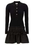 Black Viscose Short Dress