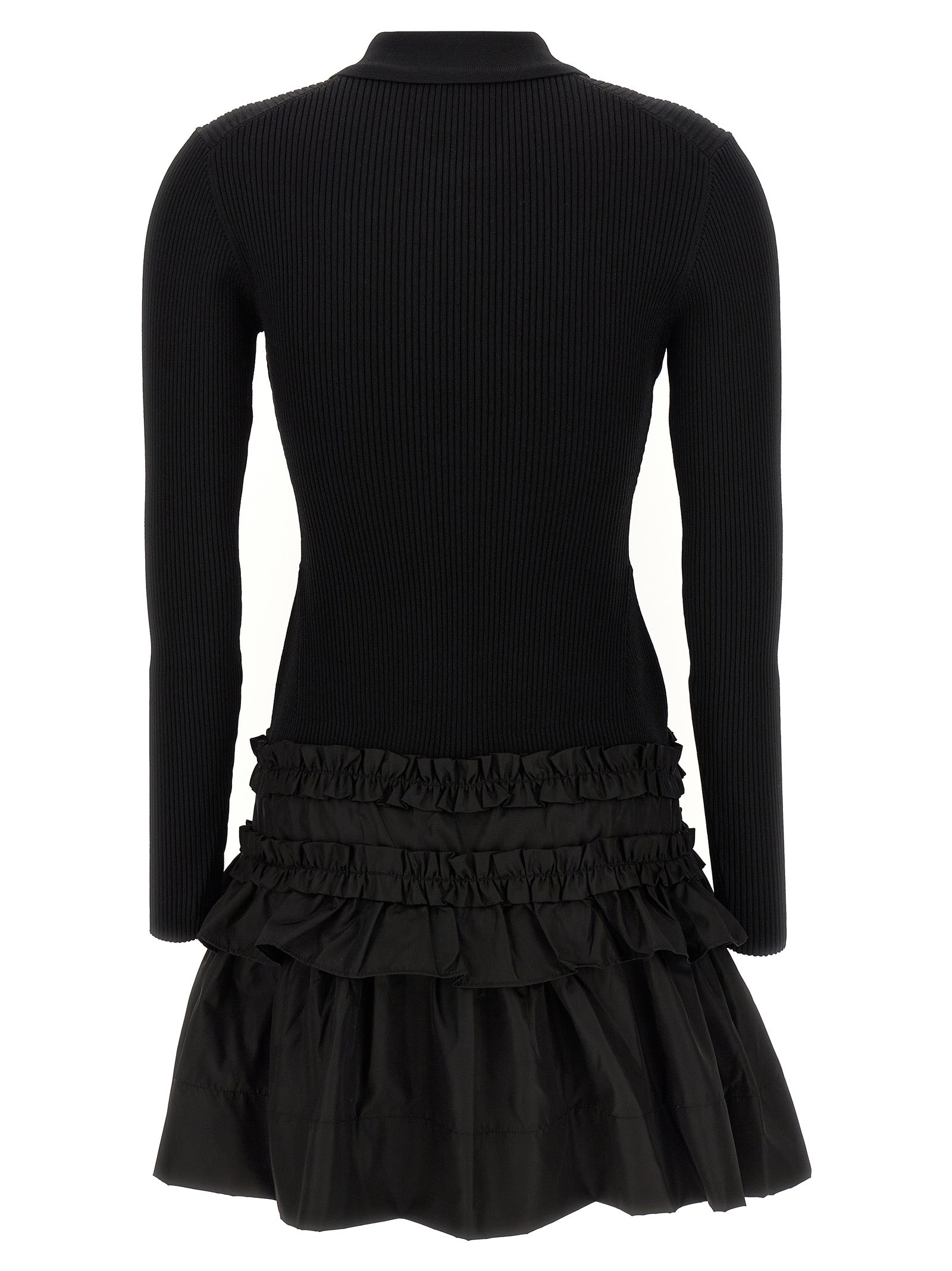 Black Viscose Short Dress