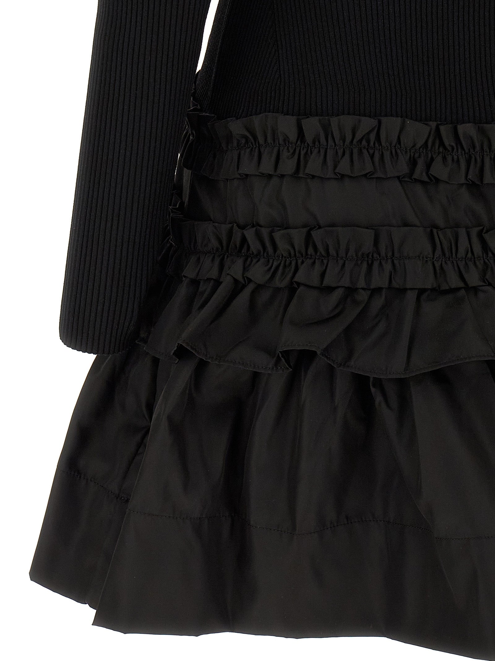 Black Viscose Short Dress