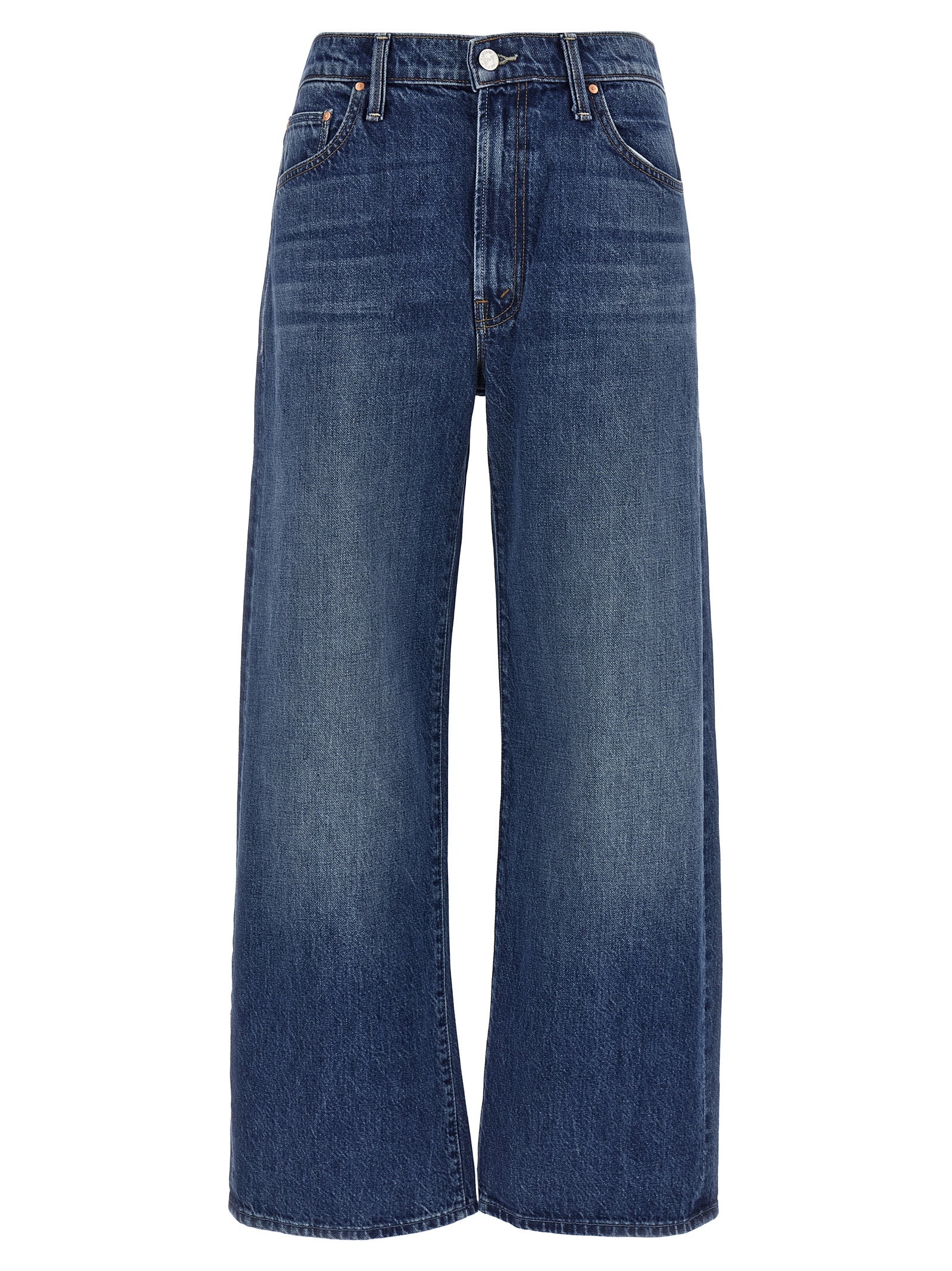 Blue Cotton Flared Jeans