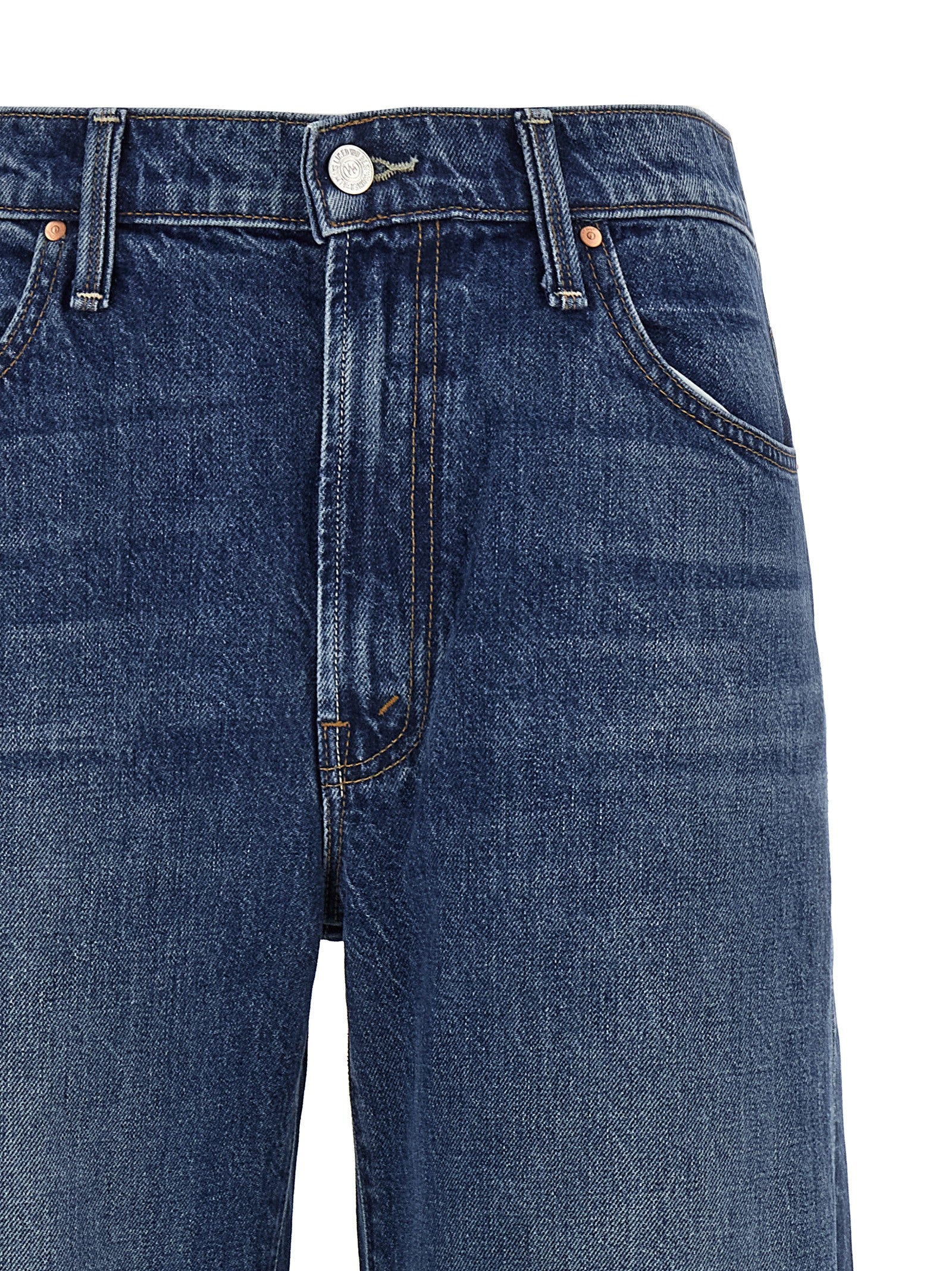 Blue Cotton Flared Jeans