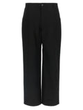 Black Cotton Casual Pants