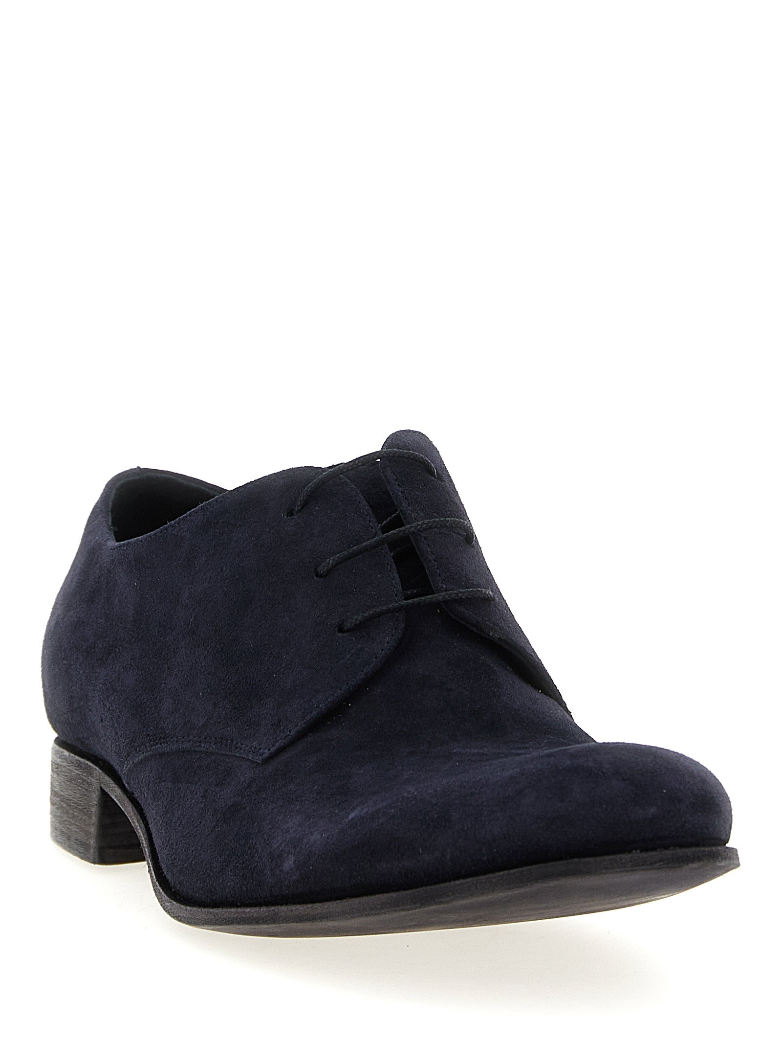 Blue Suede Leather Oxfords And Derbies