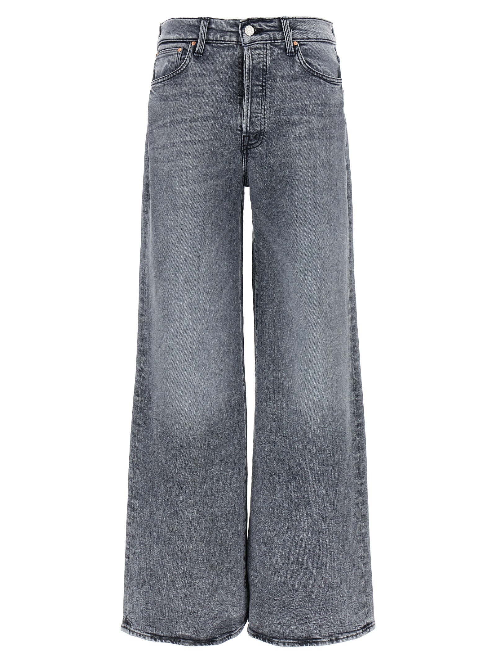 Gray Cotton Relaxed Fit Jeans