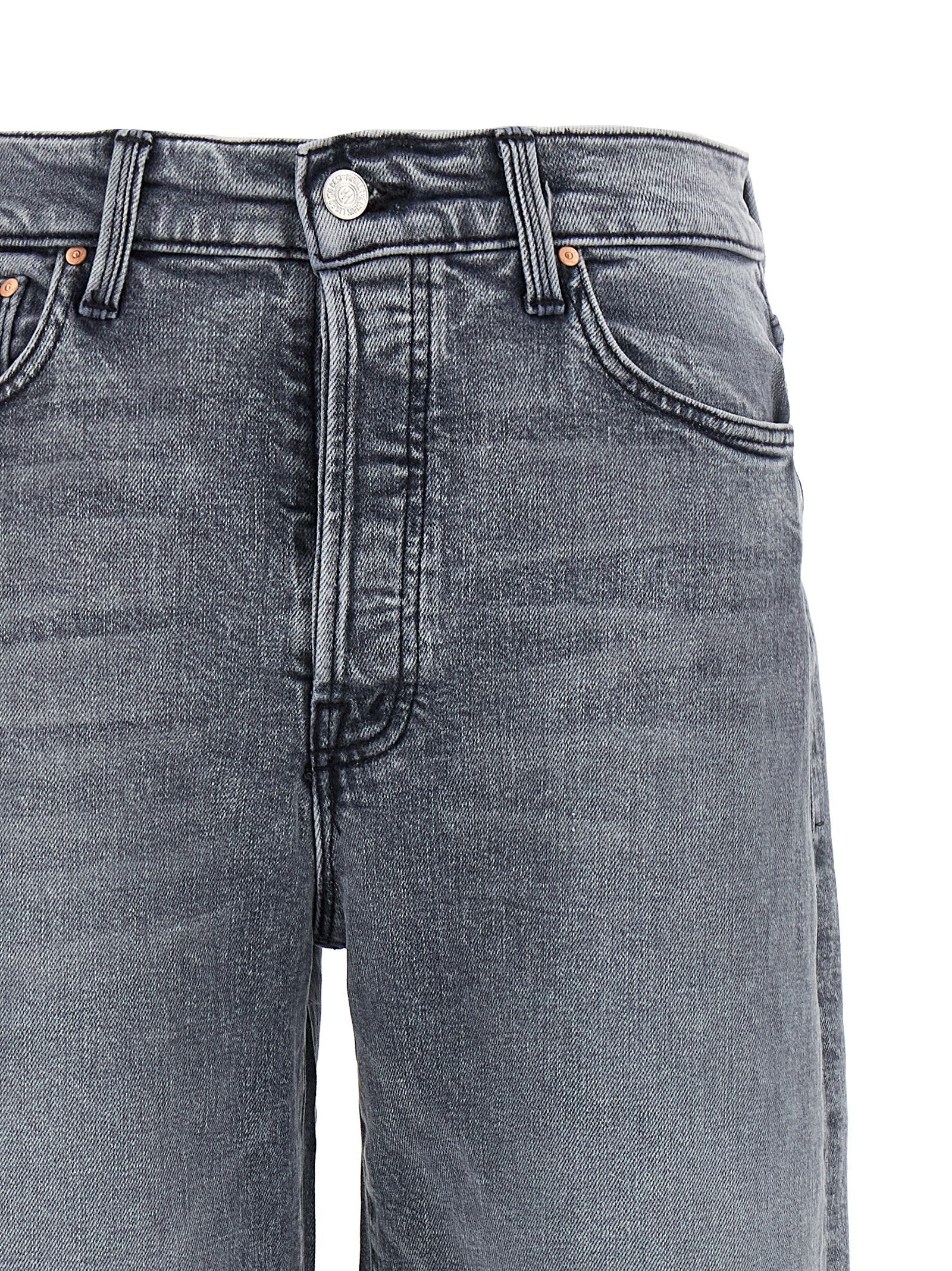 Gray Cotton Relaxed Fit Jeans