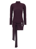 Purple Wool Short Dress