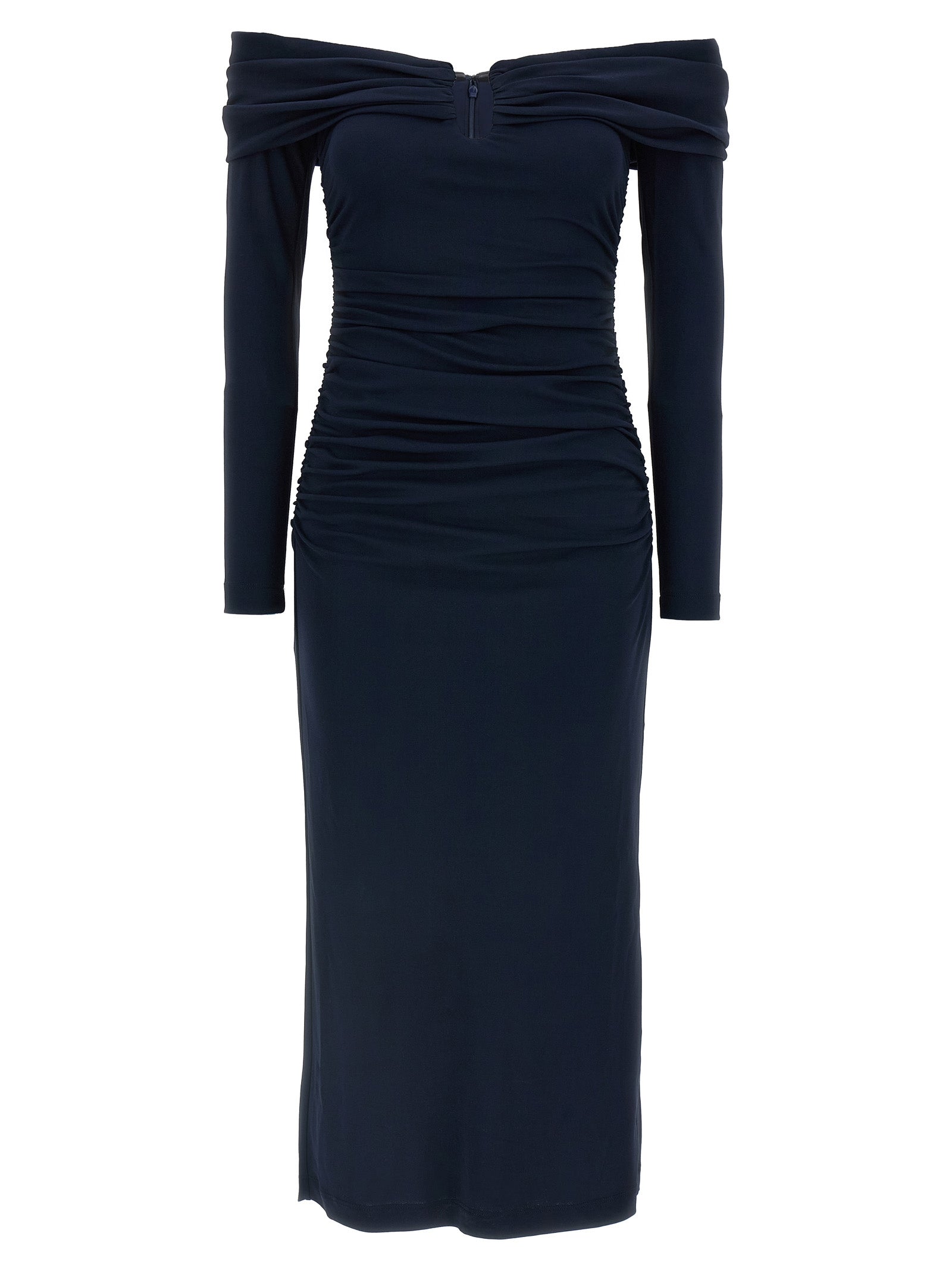 Blue Marabou Midi Dress