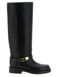 Black Calfskin Over The Knee