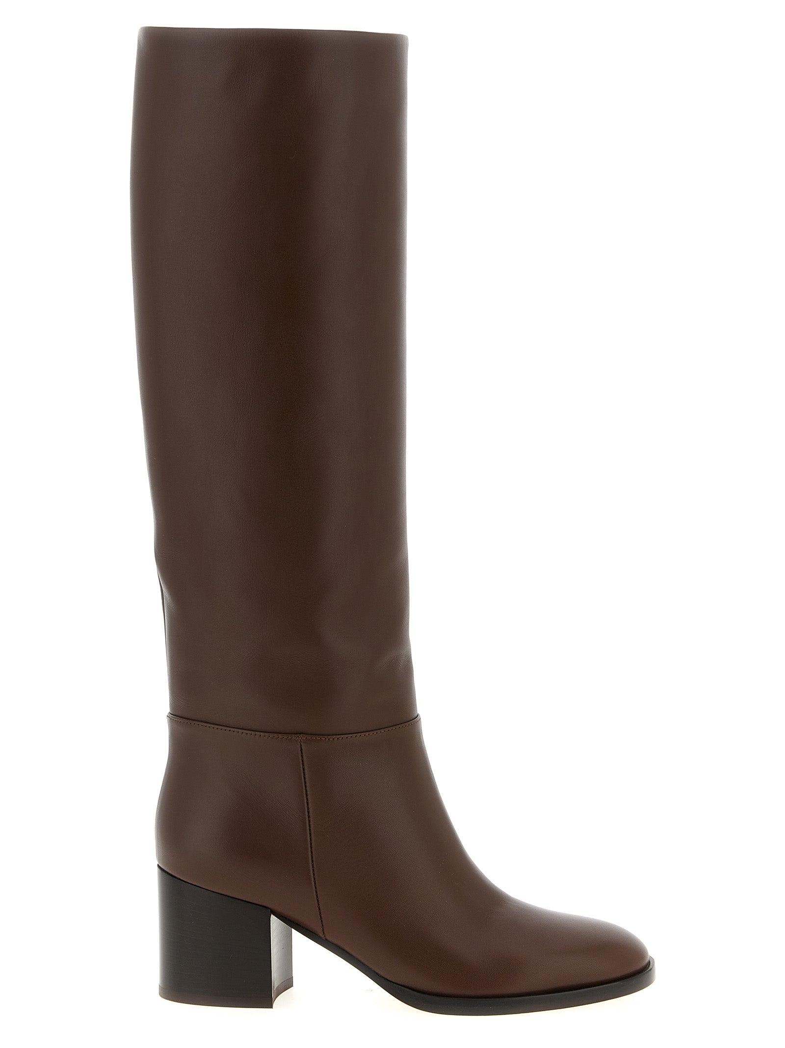 Brown Calfskin Over The Knee