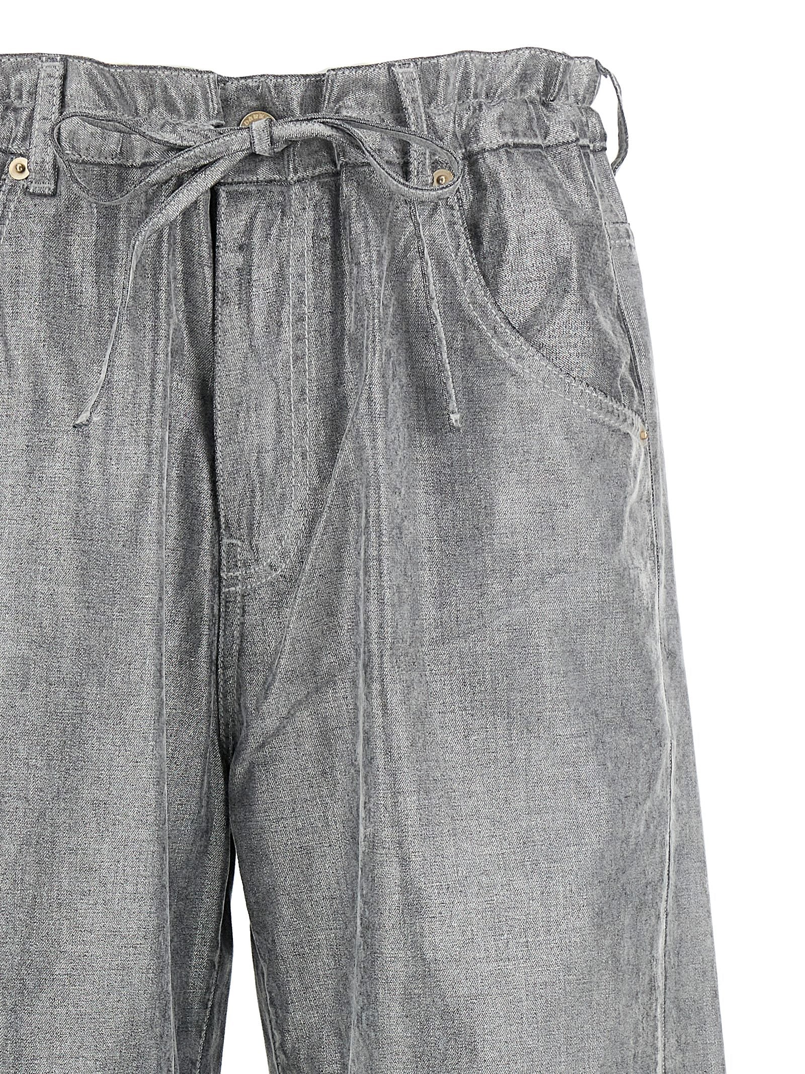 Silver Cotton Jeans Denim