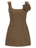 Brown Marabou Short Dress