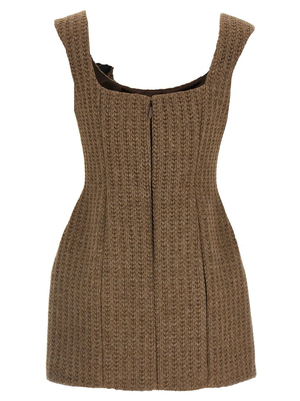 Brown Marabou Short Dress