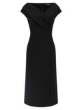 Black Viscose Midi Dress