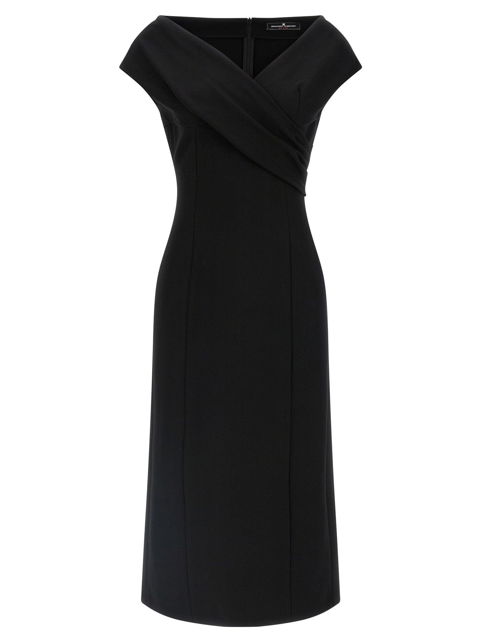 Black Viscose Midi Dress