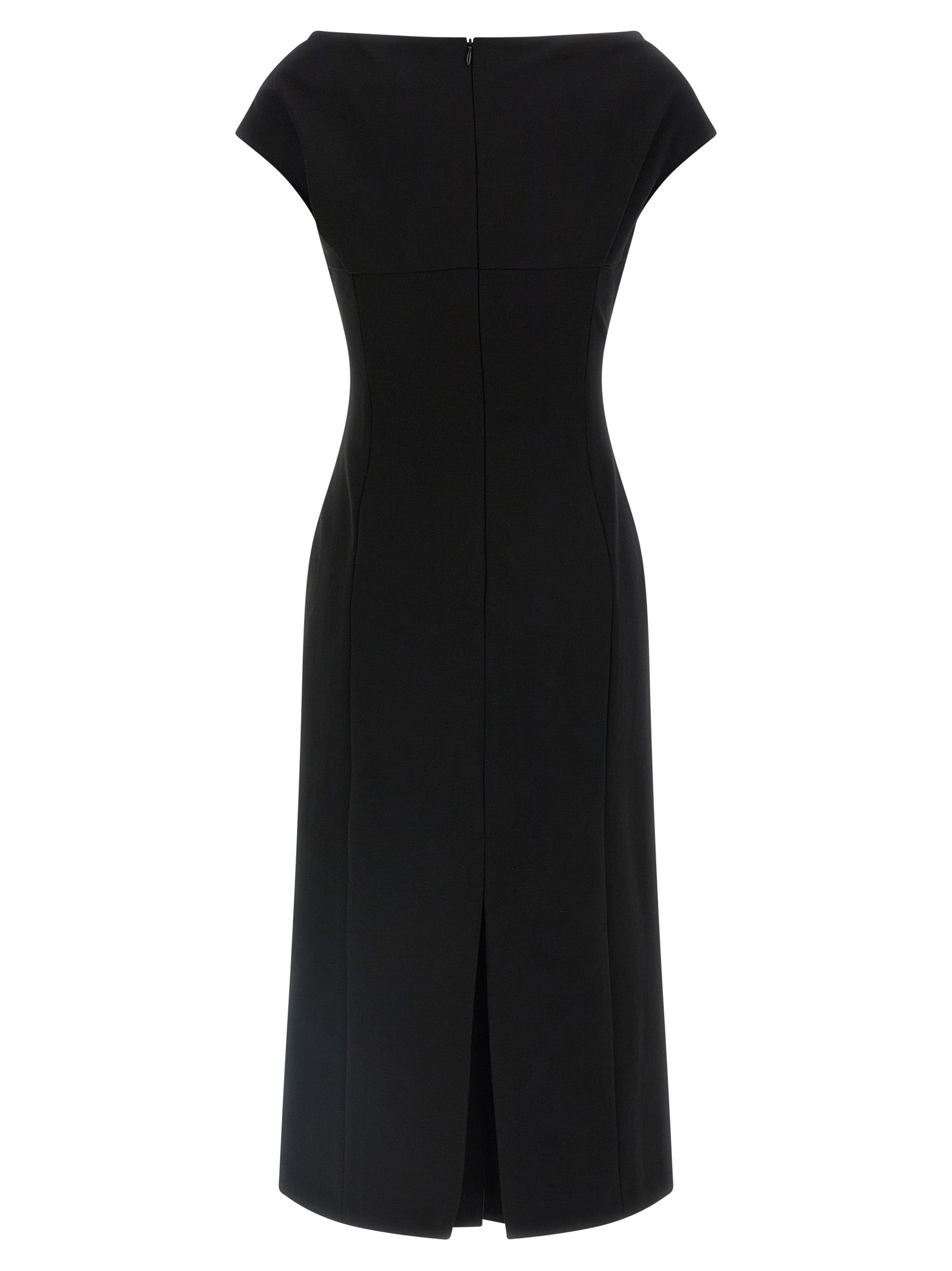 Black Viscose Midi Dress