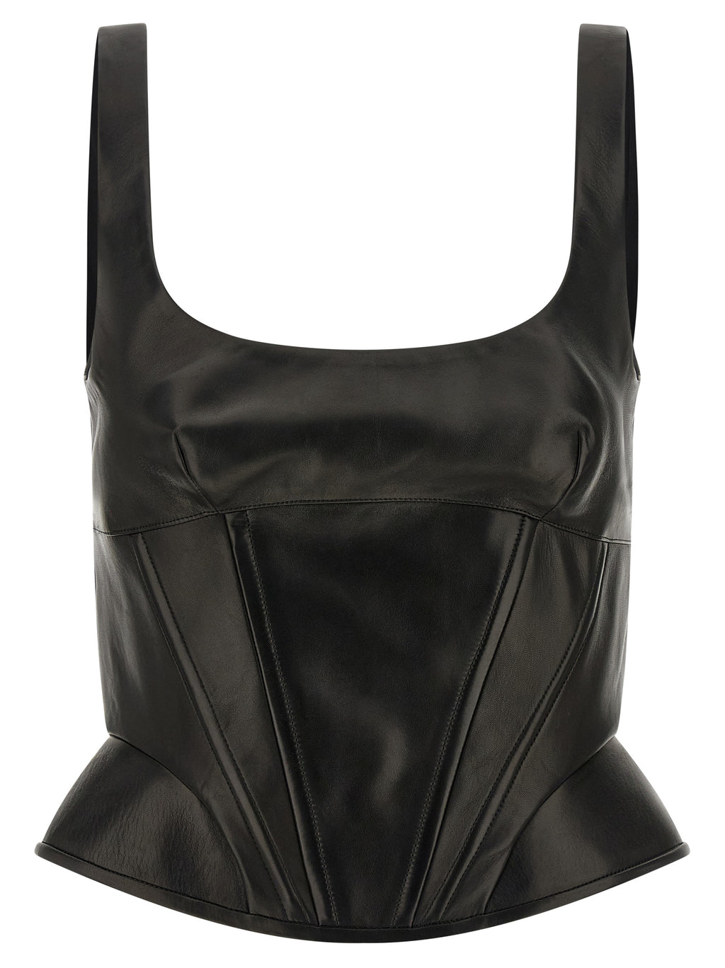 Black Lamb Leather Tank Tops