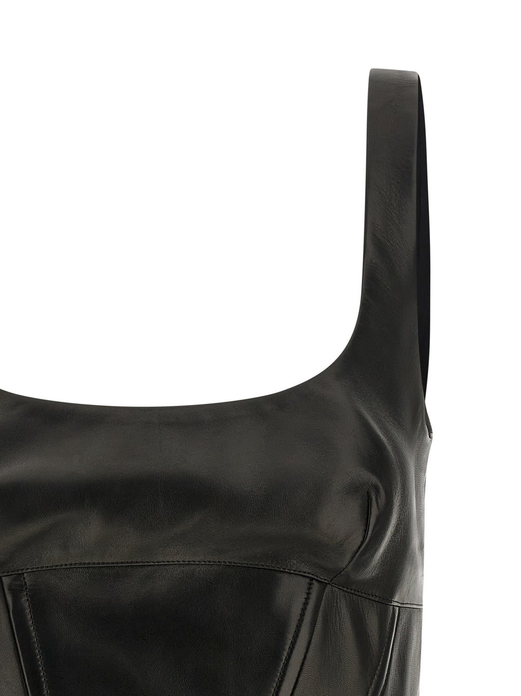 Black Lamb Leather Tank Tops