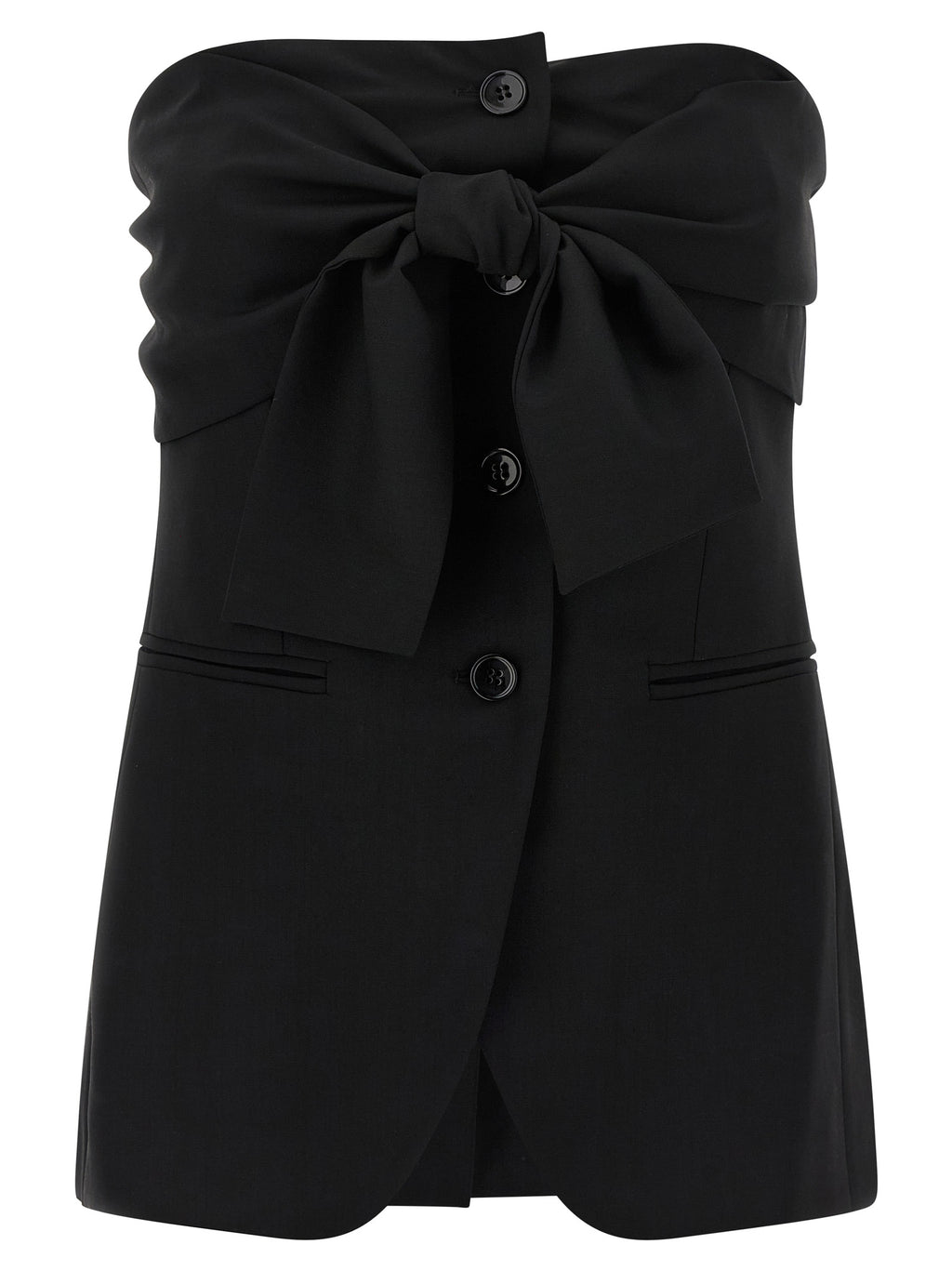 Black Virgin Wool Tank Tops