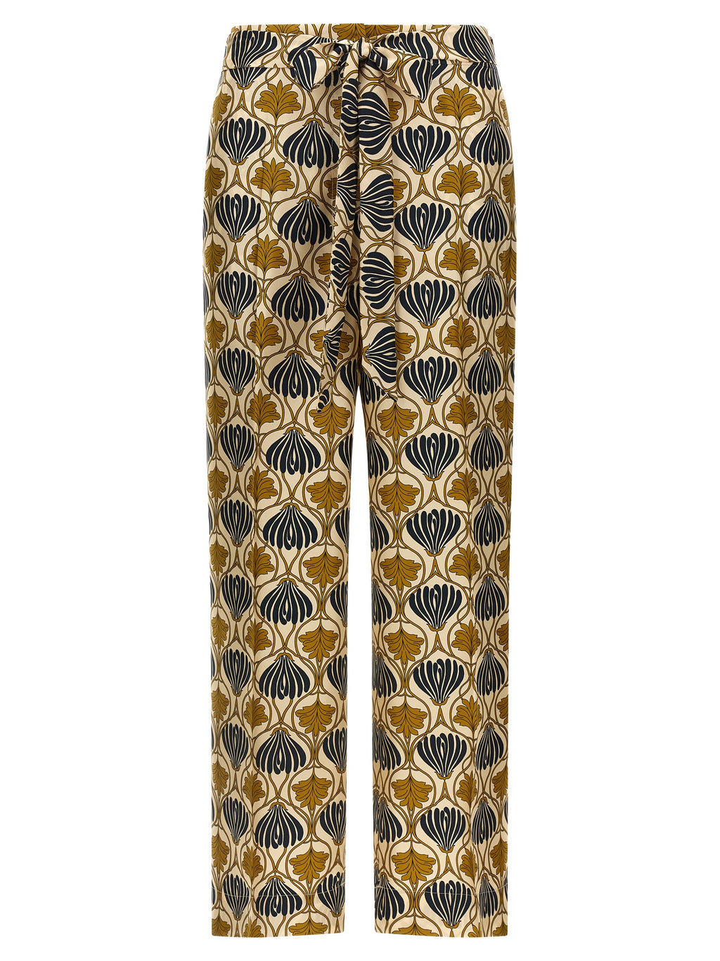 Bicolor Silk Casual Pants
