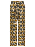 Bicolor Silk Casual Pants