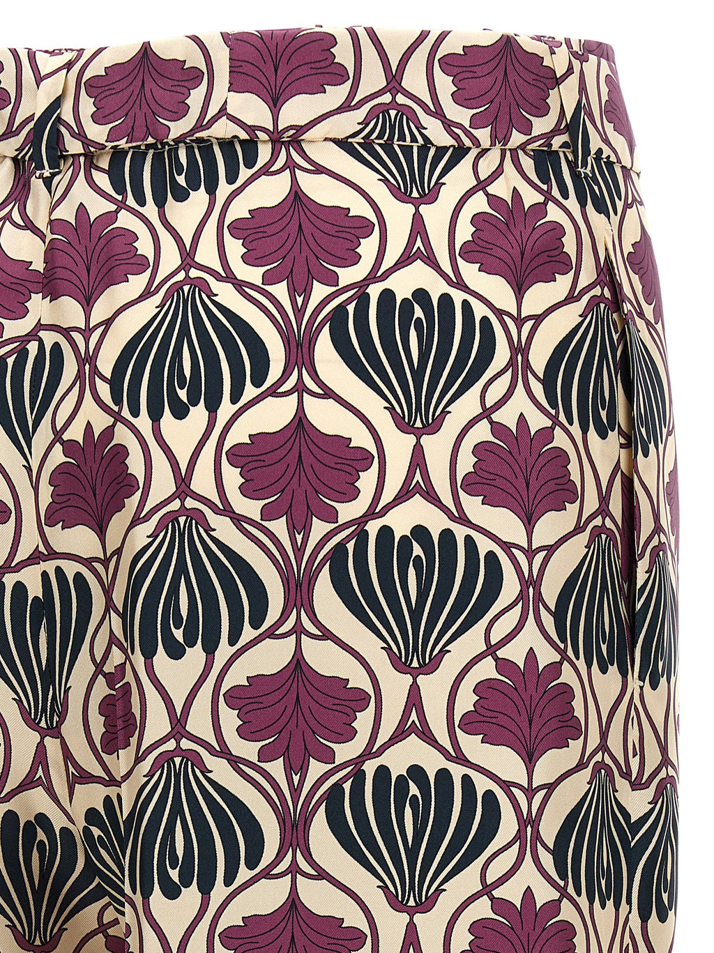 Purple Silk Casual Pants