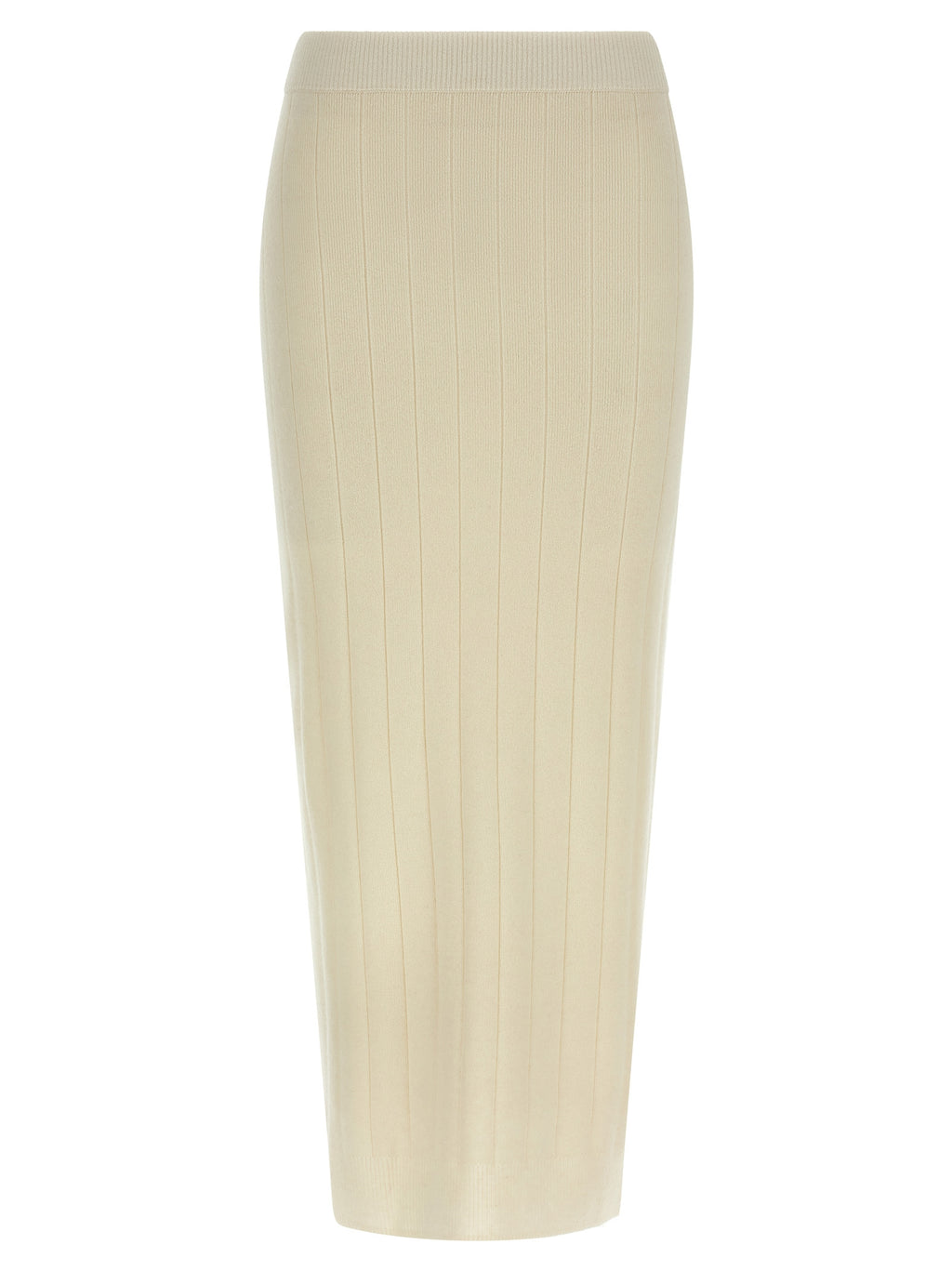 White Cashmere Midi Skirt