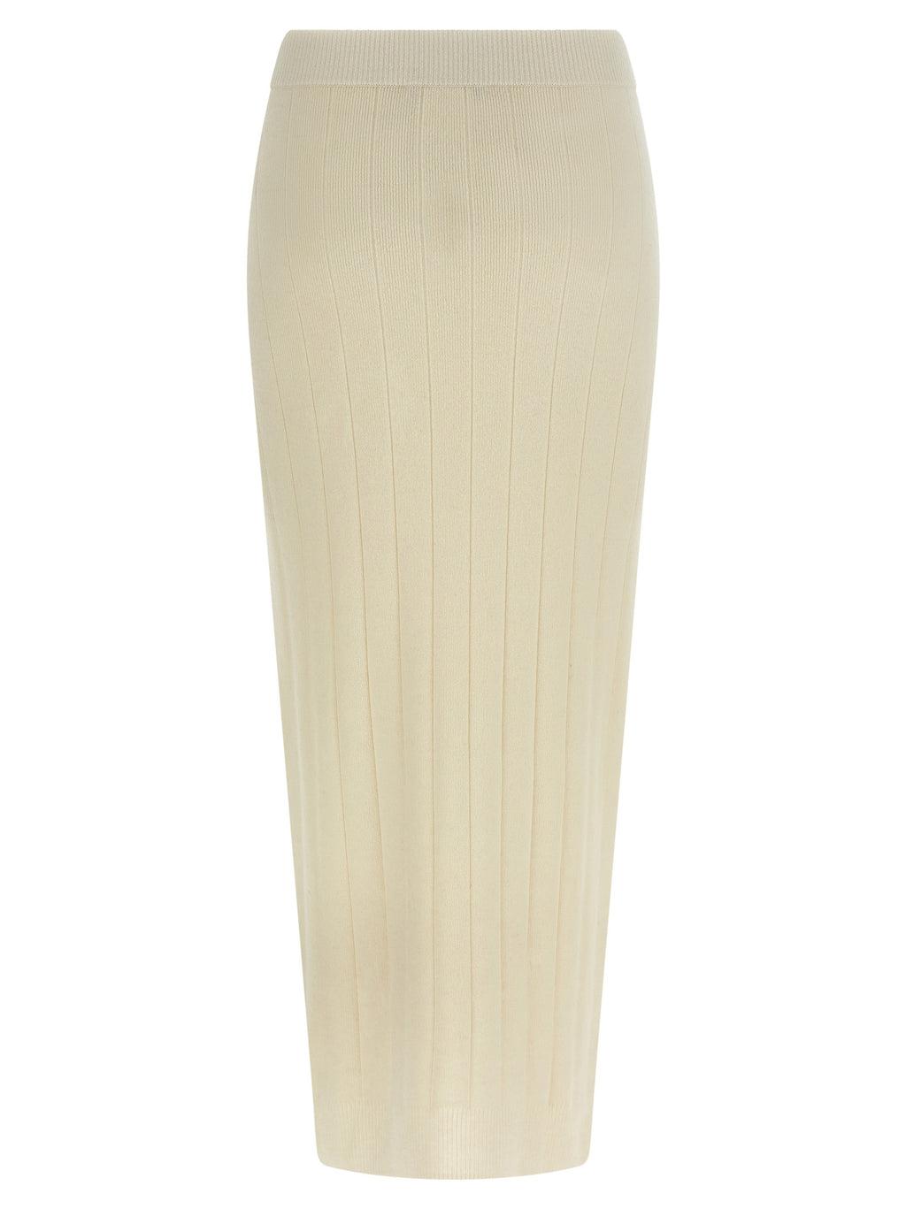 White Cashmere Midi Skirt