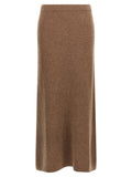 Gray Cashmere Midi Skirt