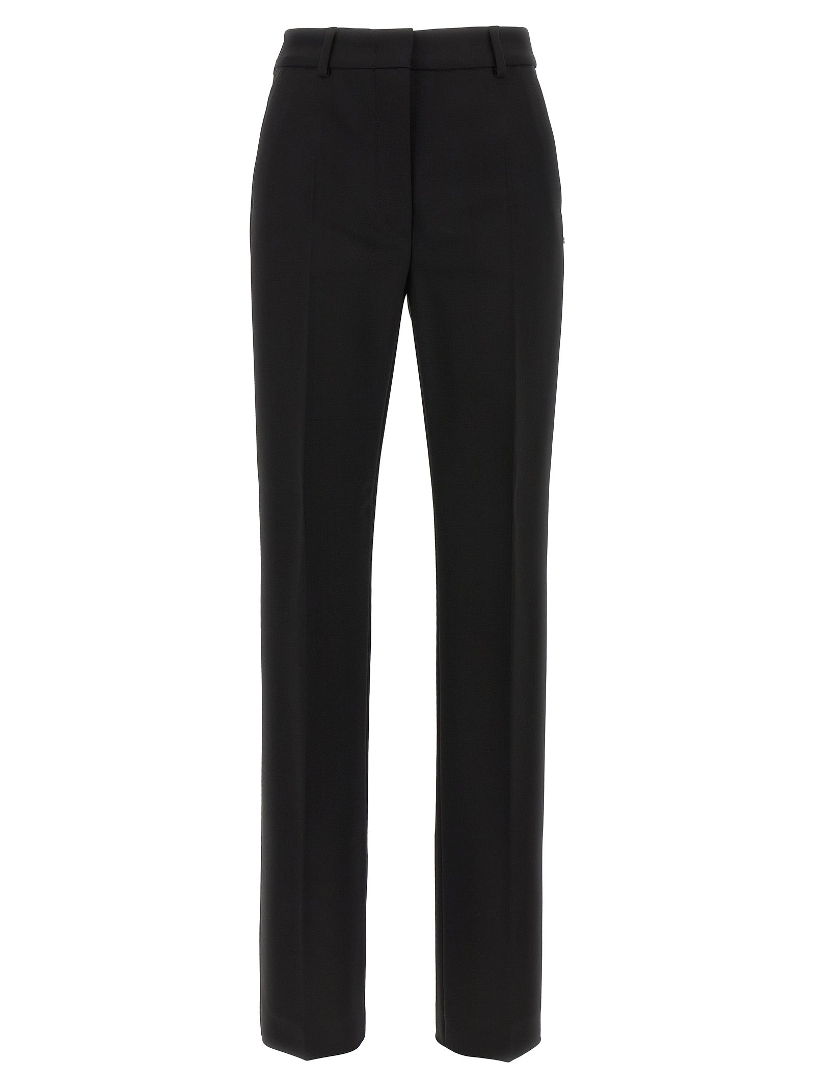 Black Viscose Casual Pants