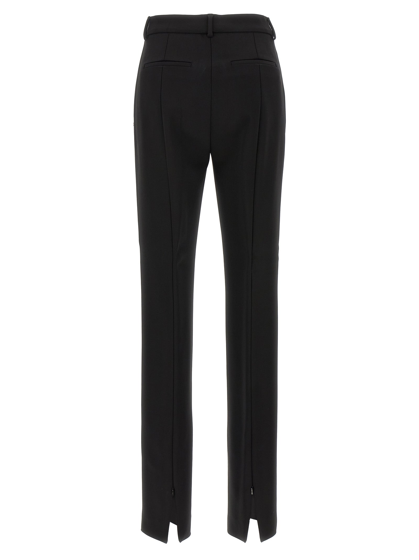 Black Viscose Casual Pants