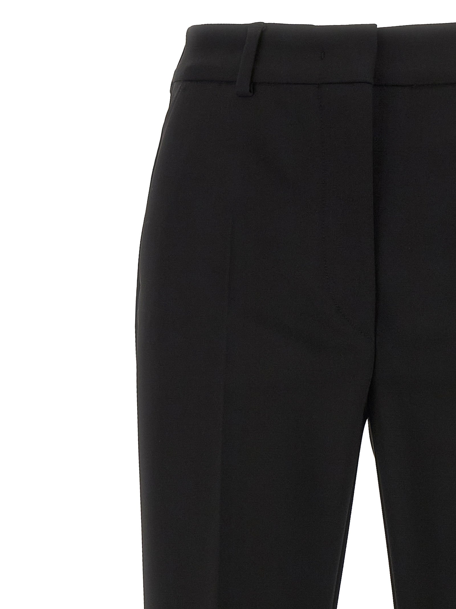 Black Viscose Casual Pants