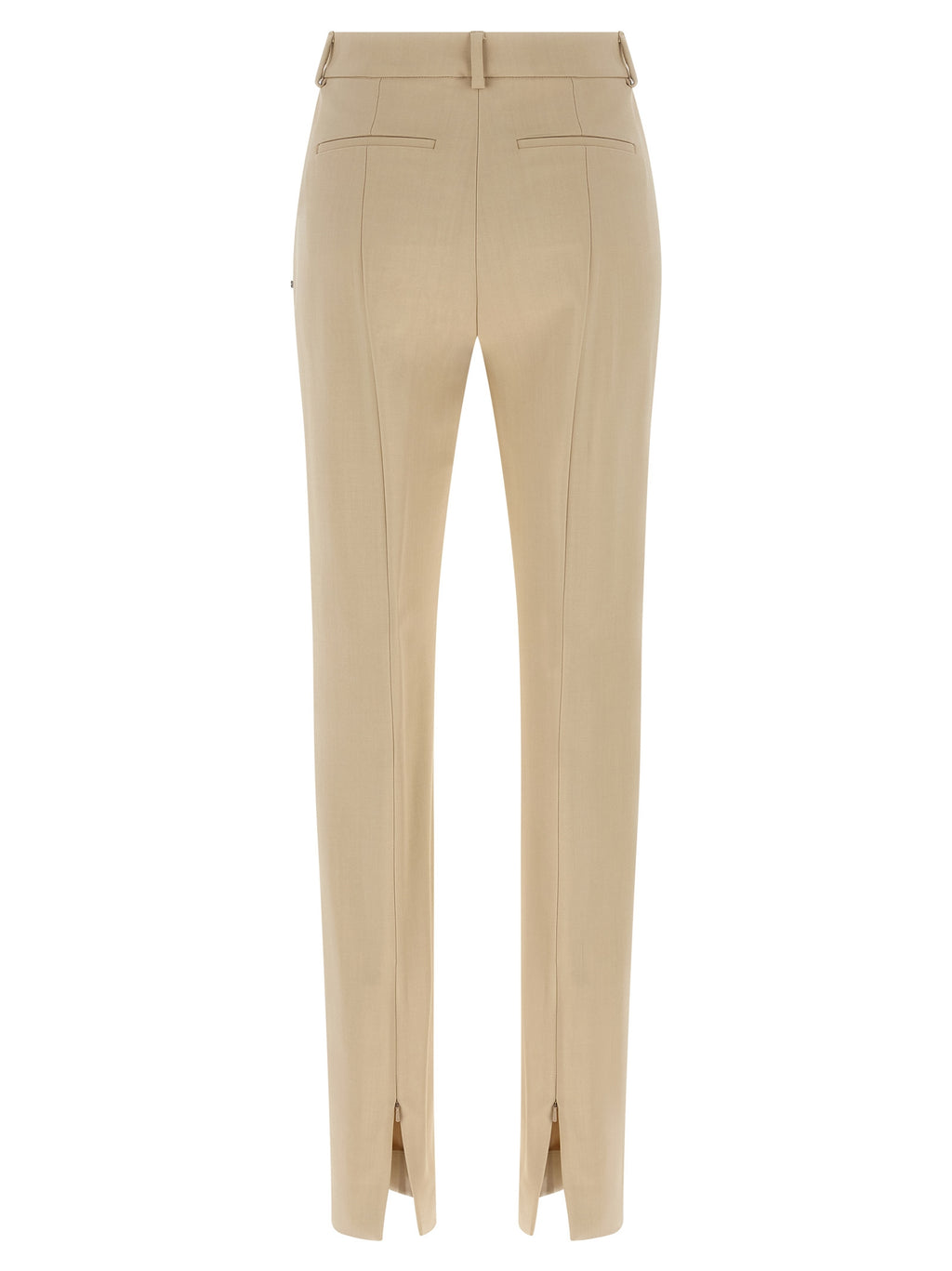 Beige Viscose Dress Pants