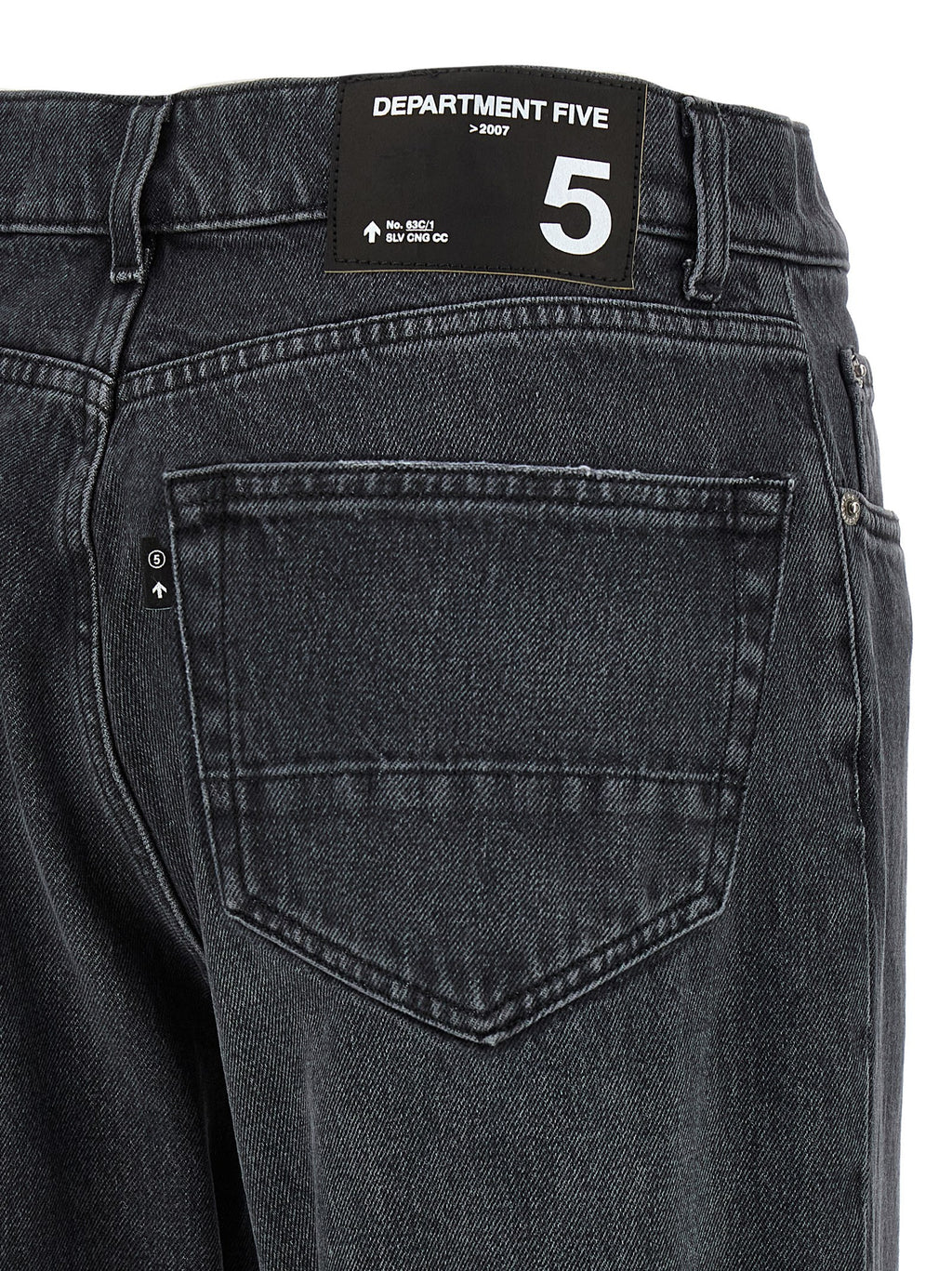 Black Cotton Straight-Leg Jeans