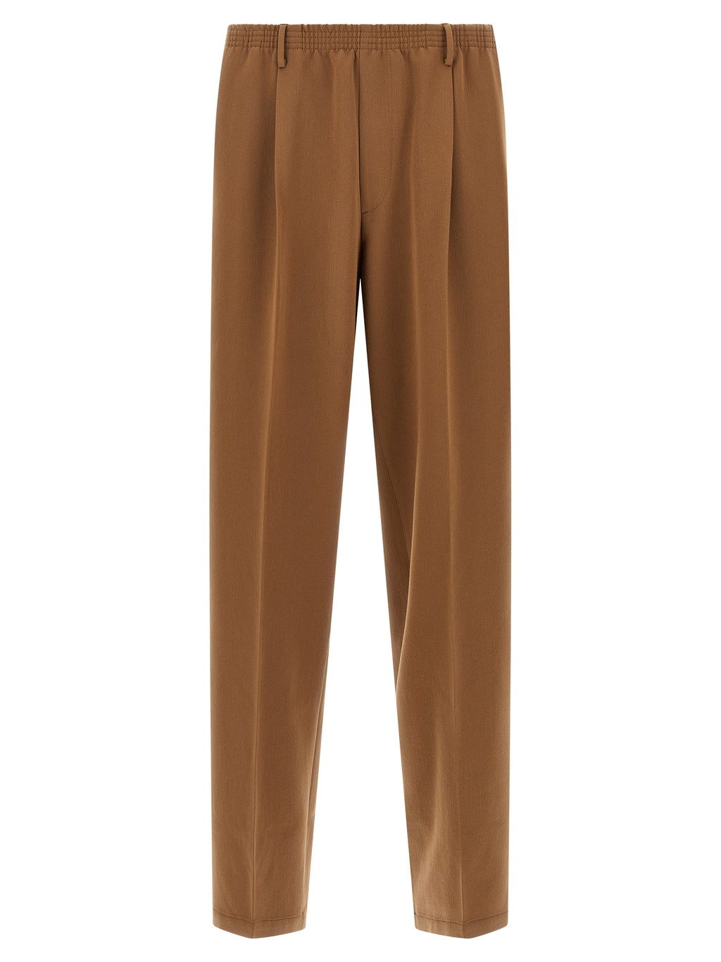 Brown Polyester Casual Pants