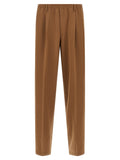 Brown Polyester Casual Pants
