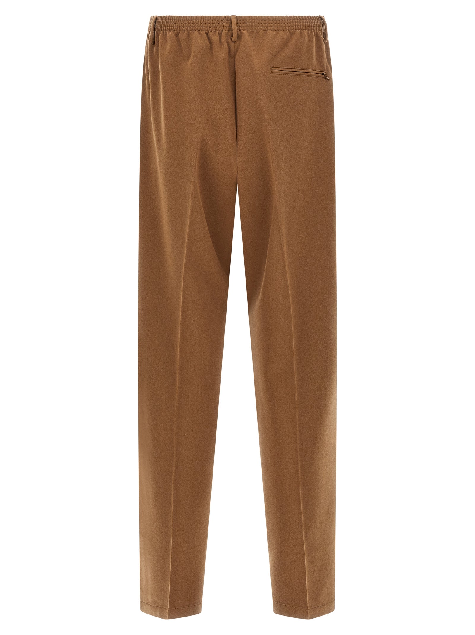 Brown Polyester Casual Pants