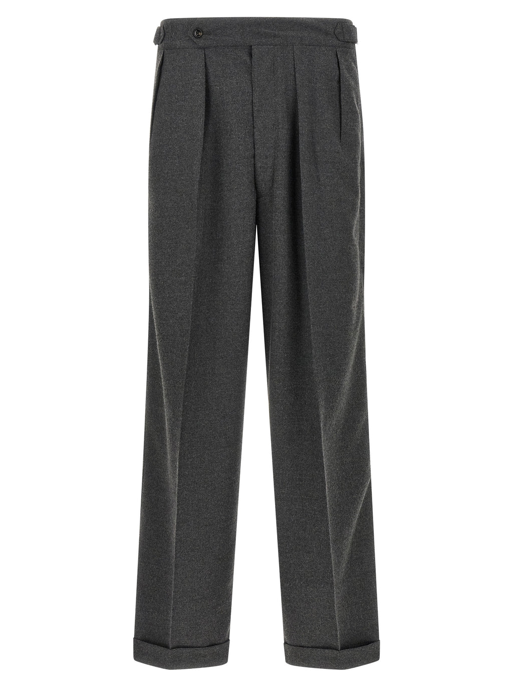 Gray Polyester Casual Pants