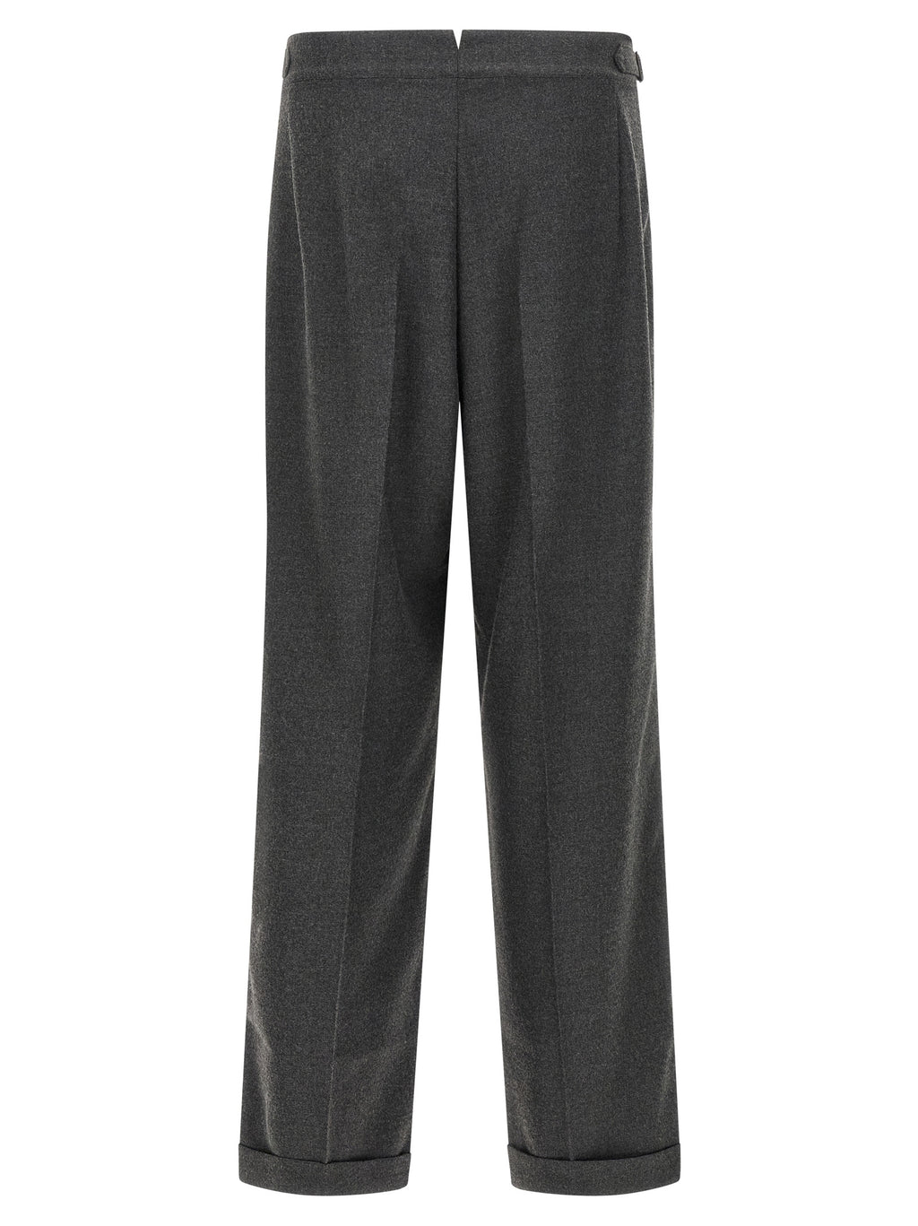 Gray Polyester Casual Pants