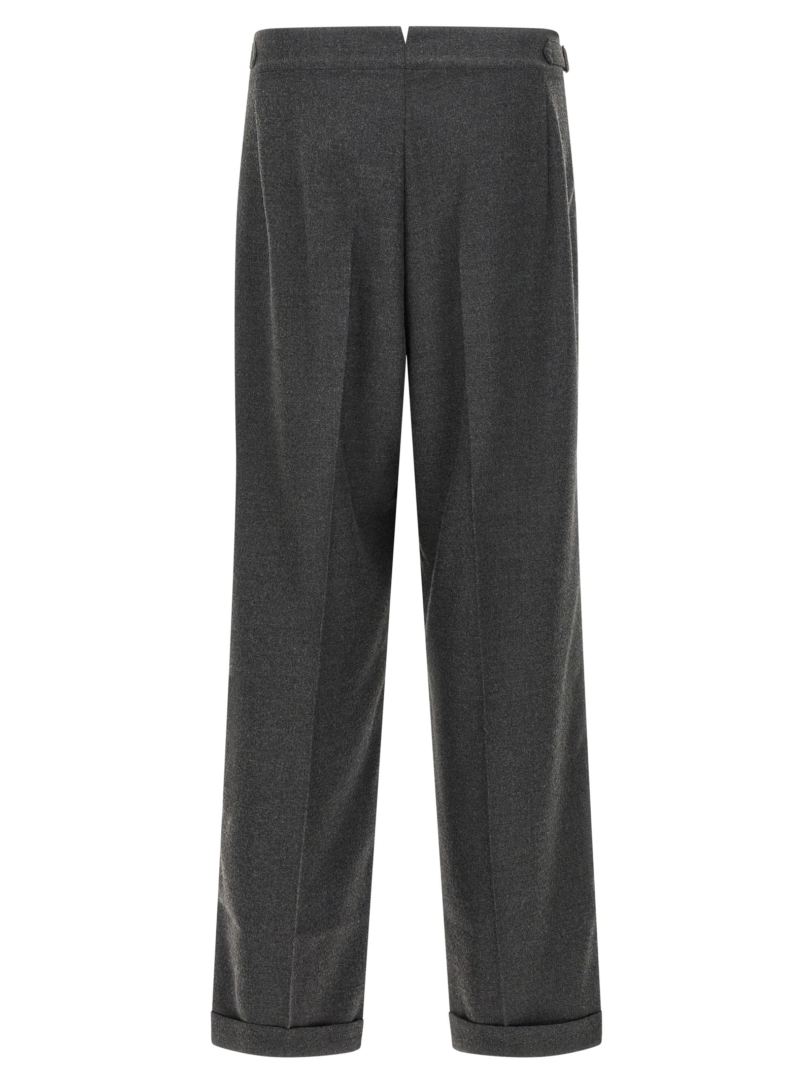 Gray Polyester Casual Pants