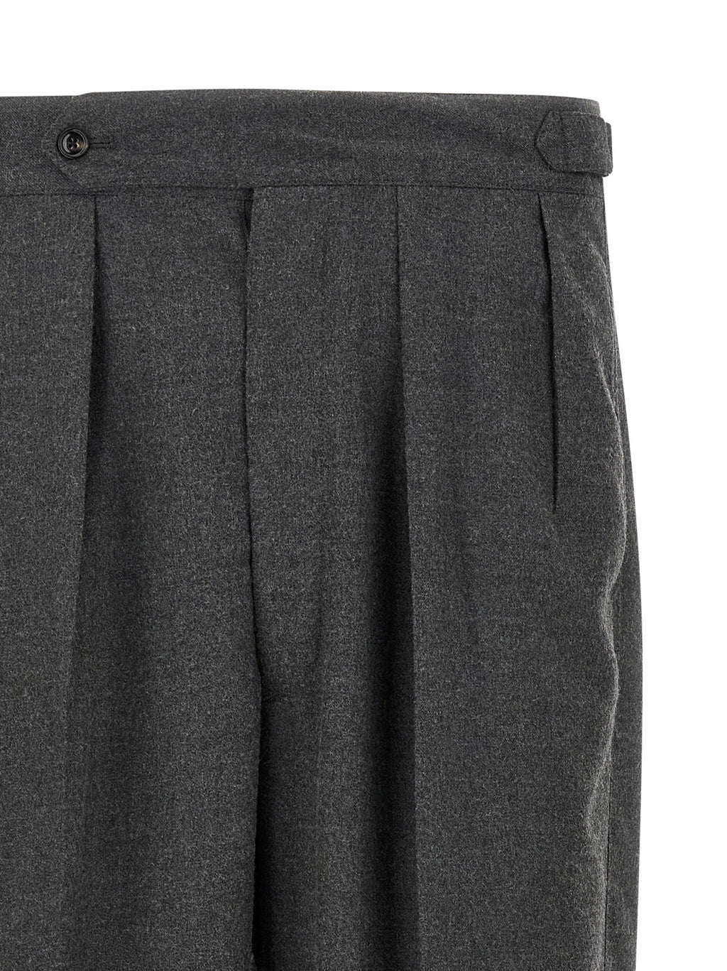 Gray Polyester Casual Pants