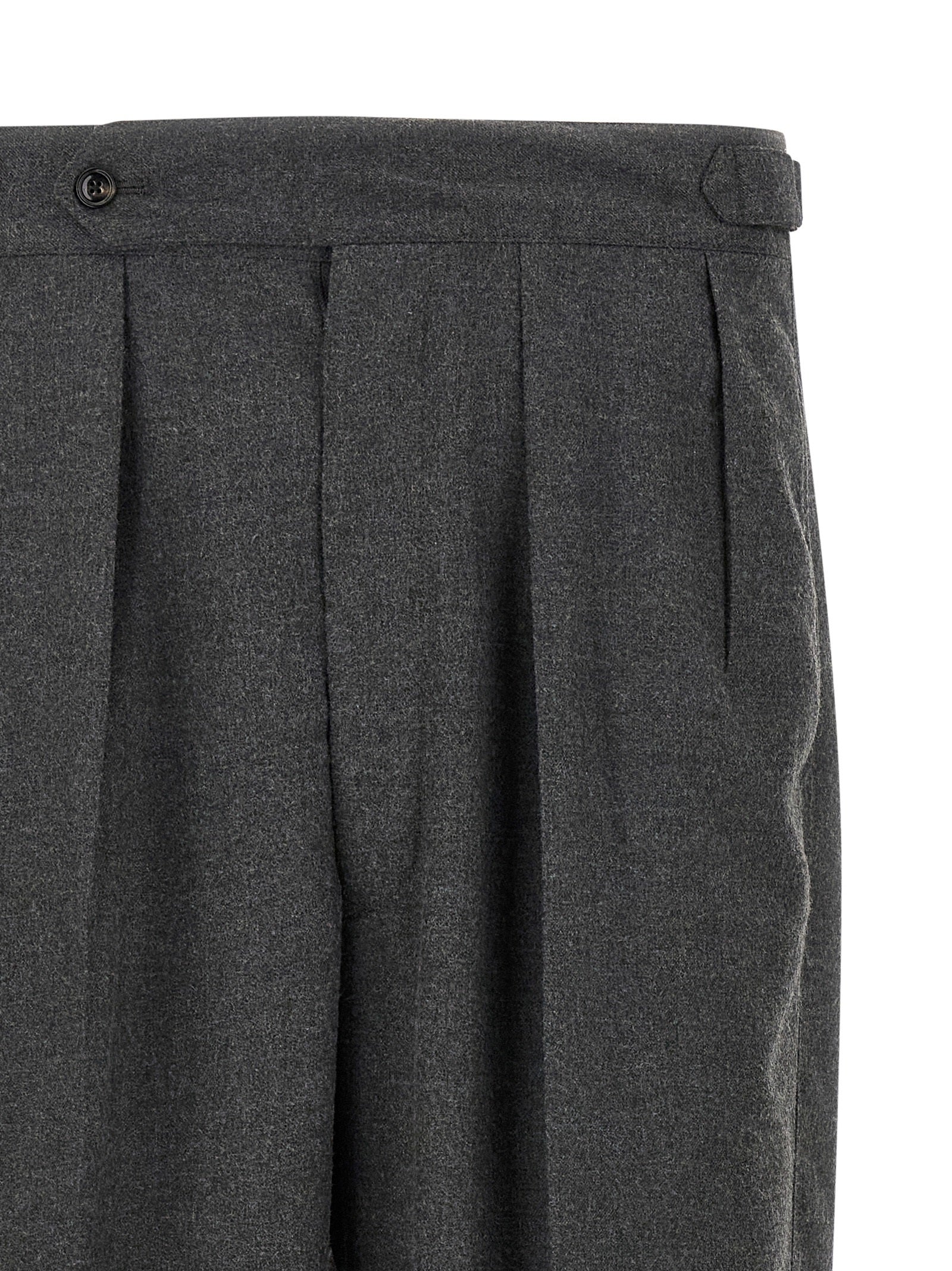 Gray Polyester Casual Pants