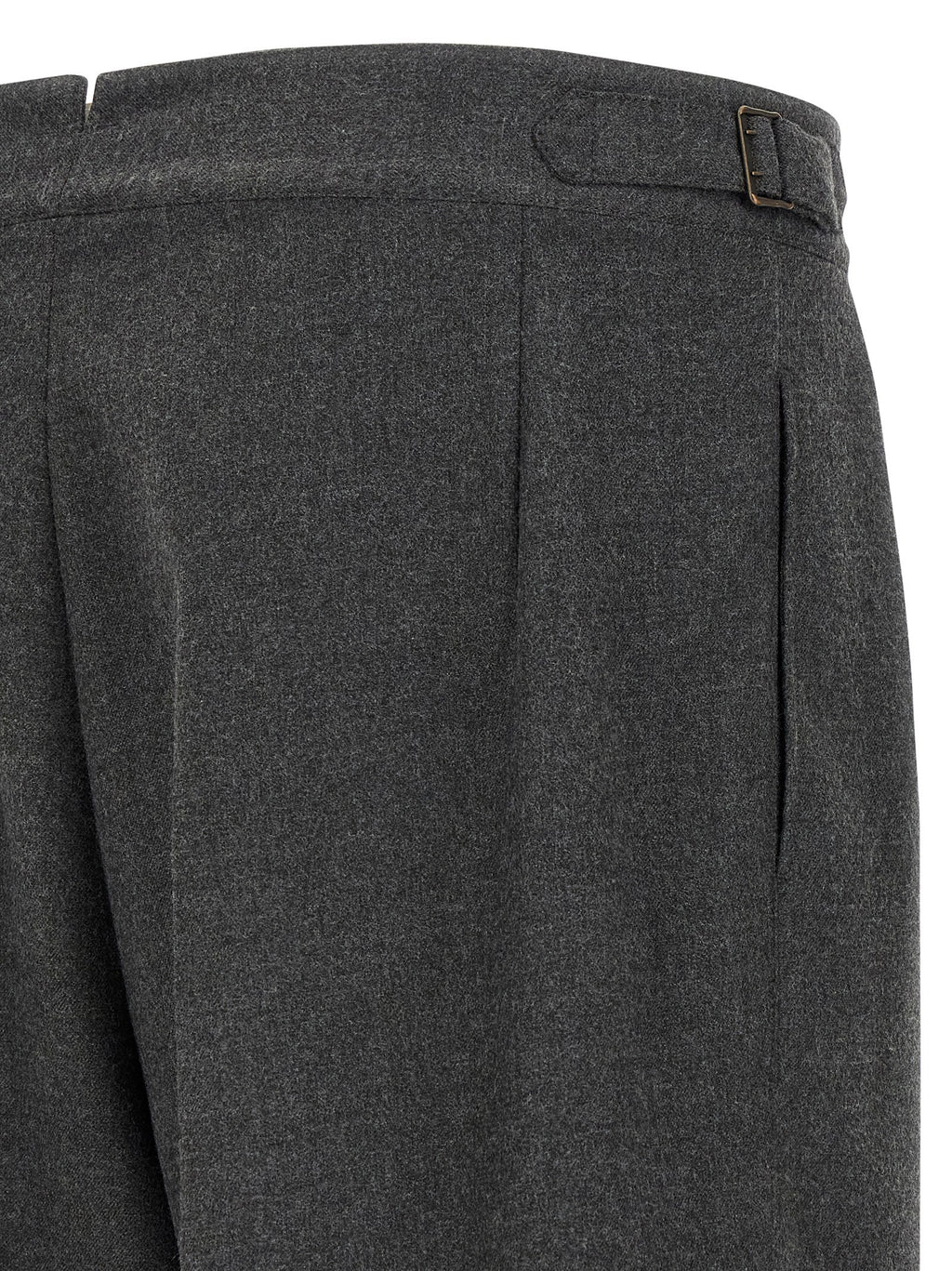 Gray Polyester Casual Pants