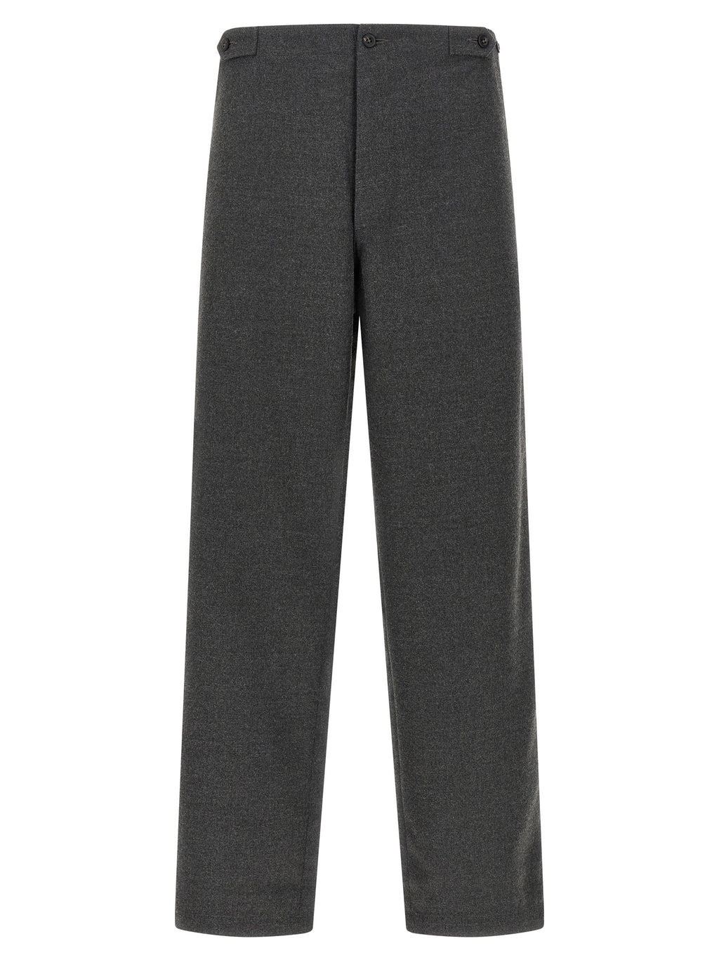 Gray Polyester Casual Pants