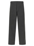 Gray Polyester Casual Pants