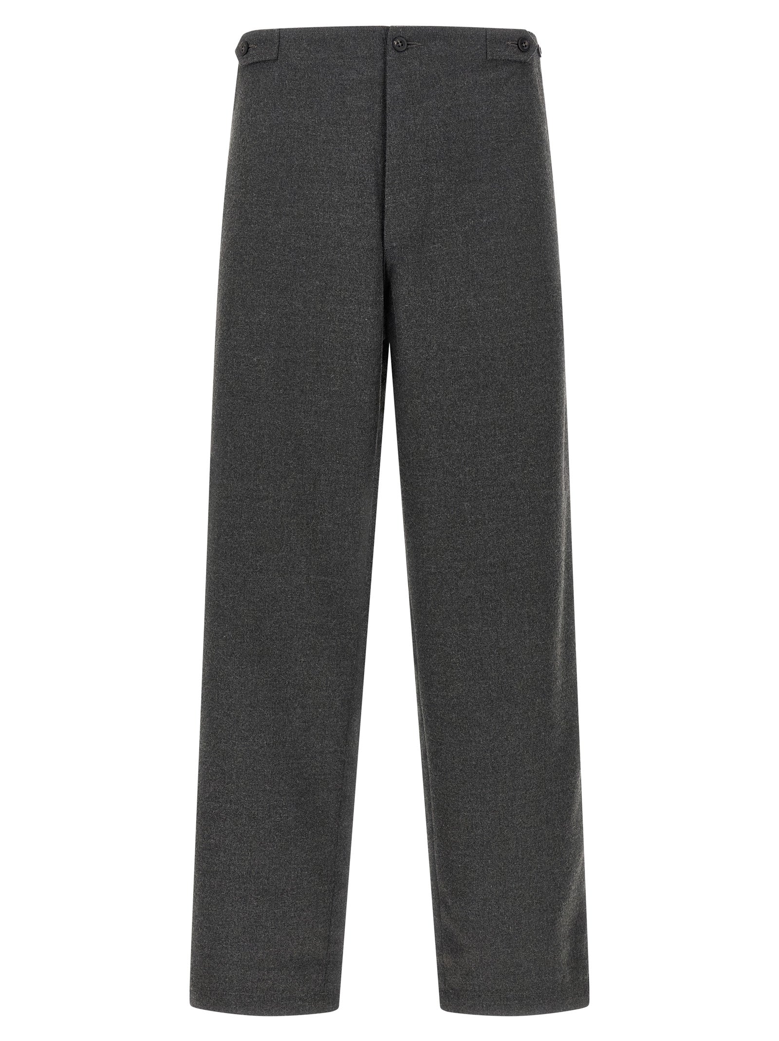 Gray Polyester Casual Pants