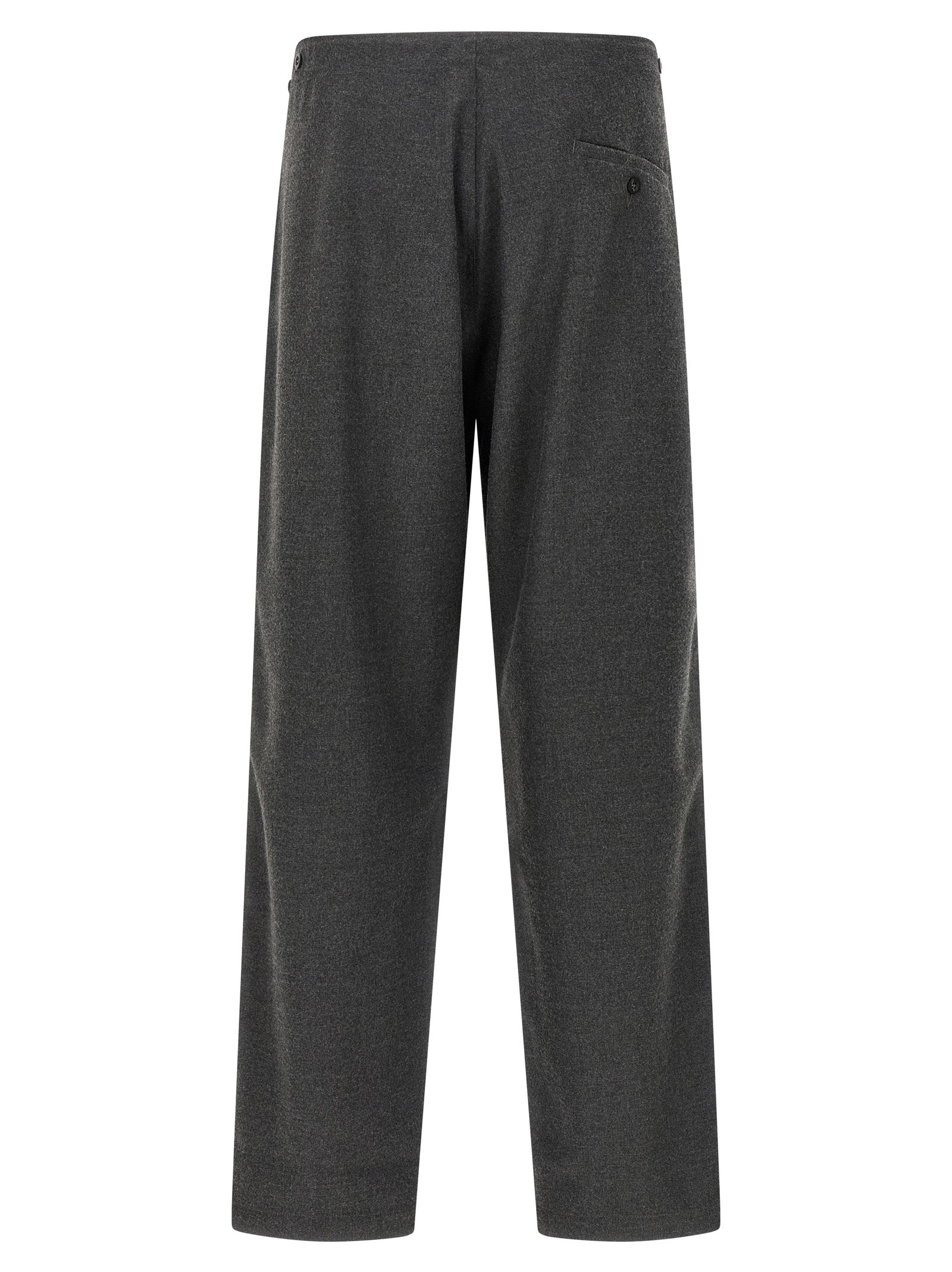 Gray Polyester Casual Pants