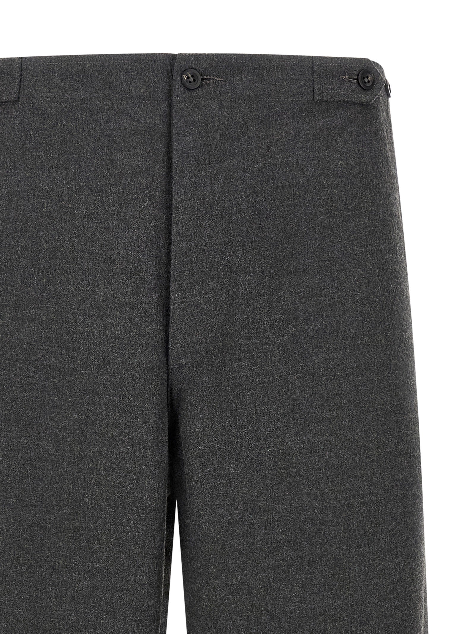 Gray Polyester Casual Pants