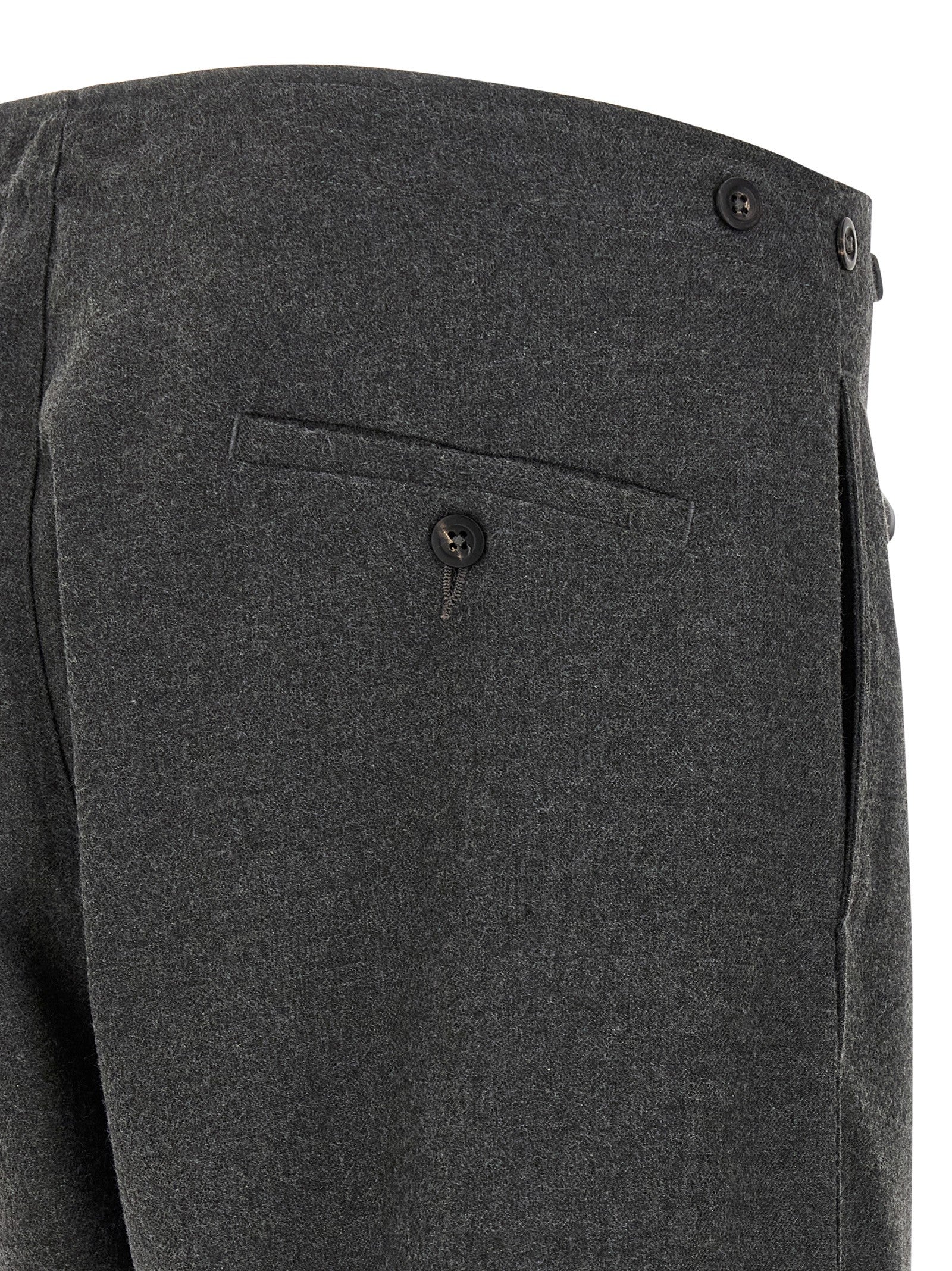 Gray Polyester Casual Pants