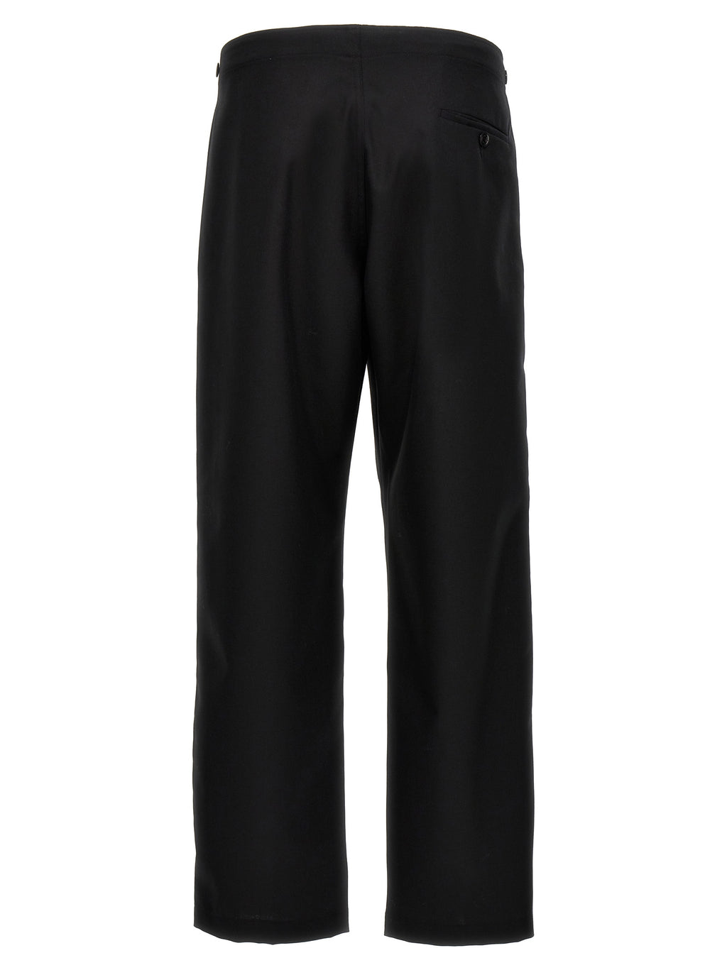 Black Polyester Casual Pants