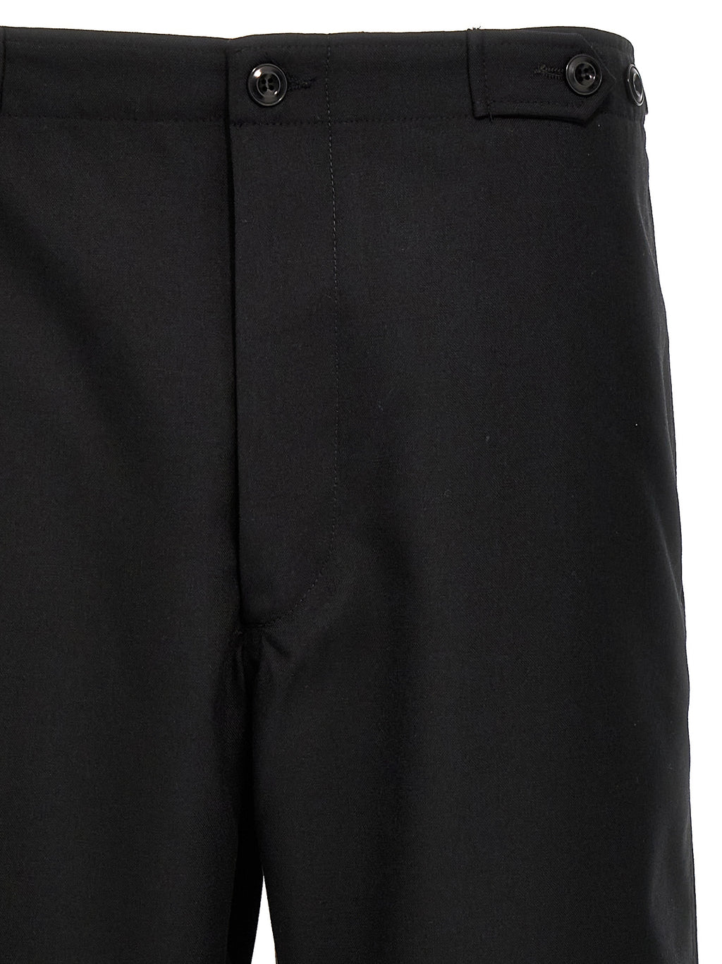 Black Polyester Casual Pants